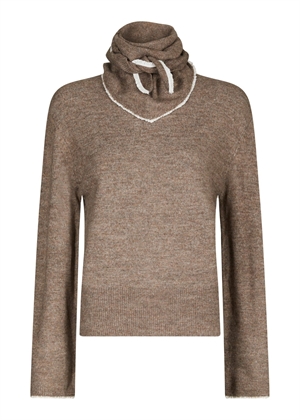 Eliska scarf knit bluse Brown Melange Neo Noir 